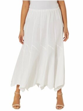 Any Wear By Catherines Linen Flounce Midi Skirt